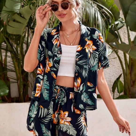 Tropical Top and Shorts Set